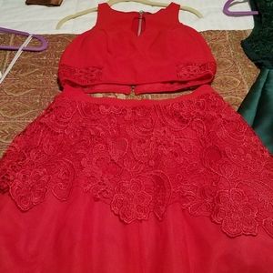 Red party dress